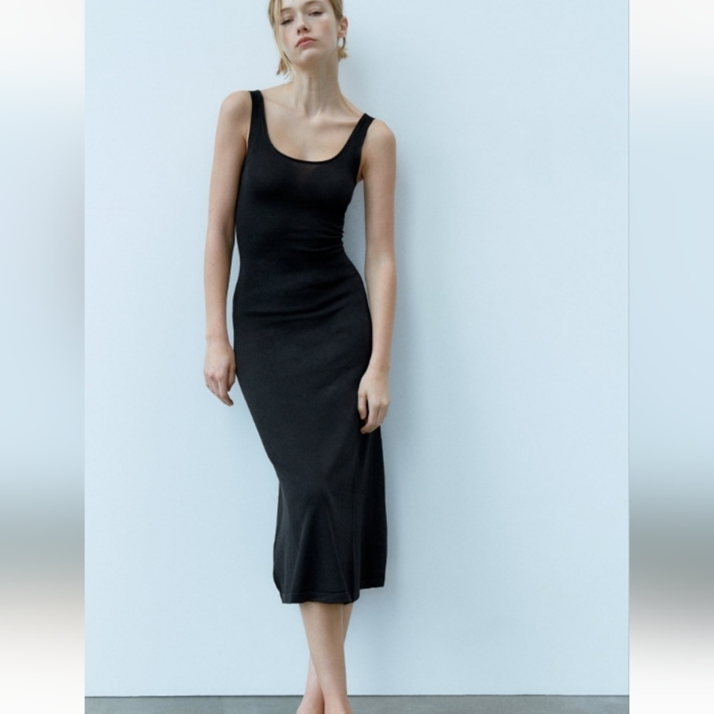 Zara Knit Tank Style Casual  Midi Dress